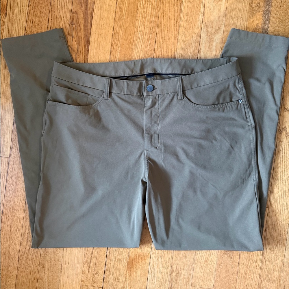 lululemon athletica Olive Brown ABC Slim-fit 5 Pocket Pant Warpstreme